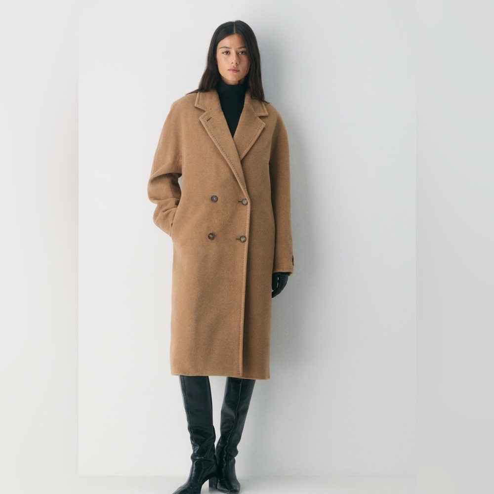 Aritzia Babaton Slouch Coat in camel